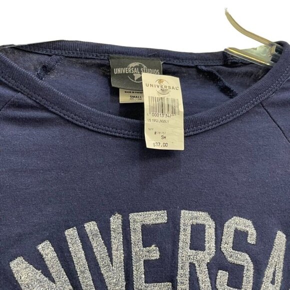Universal Studios Unisex Navy Blue and Gray Long Sleeve Graphic Tee - Size Small - Picture 2 of 12